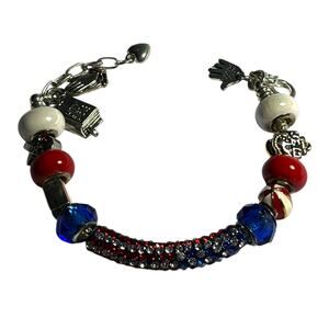 Handmade Womens European Charm Bracelet US Navy USA Americana Faith
